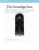 Forside til Hinterlandet: Den hemmelige have